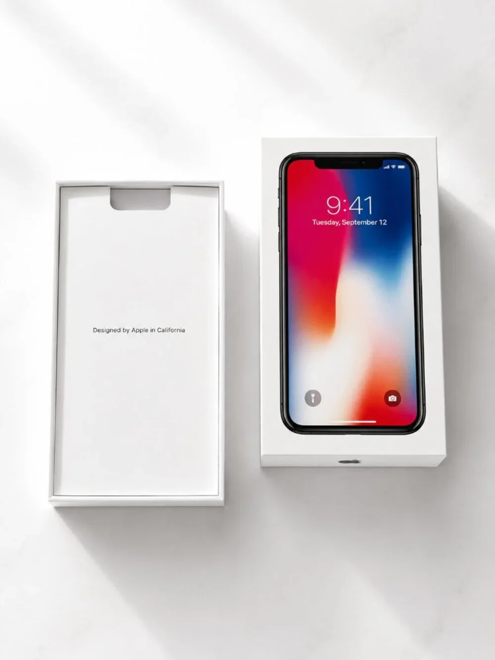 Apple iPhone X Original Empty Box 256GB Space Gray w/ Manuals & Apple Stickers